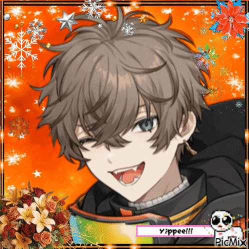 a picture of a boy with his tongue hanging out and the words rippee !!! on the bottom