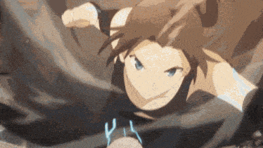 a cartoon character is flying through the air with a lightning bolt coming out of his hand .