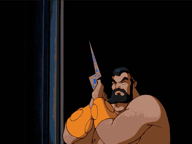 a cartoon of a man holding a lightning bolt in his hand