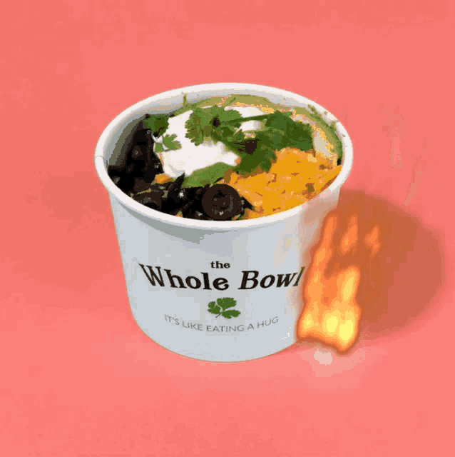 a bowl of food that says the whole bowl