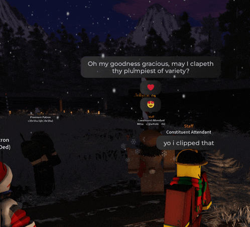 a screenshot of a video game with the words oh my goodness gracious may i clapeth thy plumpiest of variety
