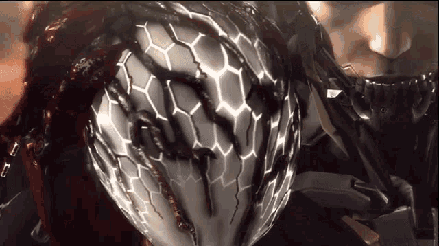 a close up of a person 's face with a helmet on