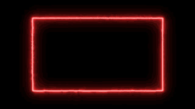 a red neon frame is glowing in the dark
