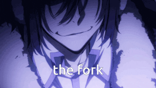 a picture of a person with the words " the fork " below it