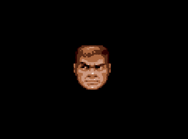 a pixelated image of a demon pointing at the viewer