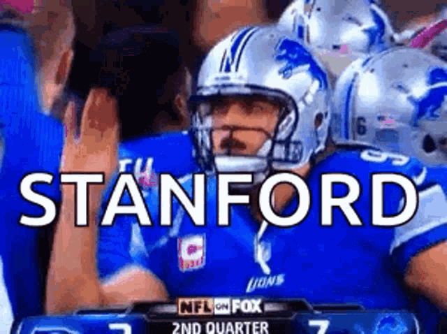 a football game is being played between stanford and the detroit lions