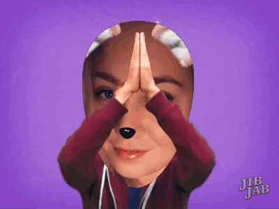 a cartoon of a woman covering her eyes with her hands
