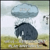 eeyore is standing in the rain with a cloud on top of him .