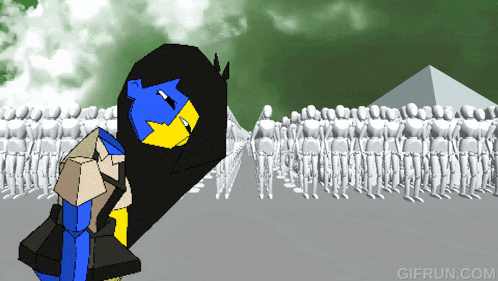 a gif from gifrun.com shows a blue and yellow cartoon character