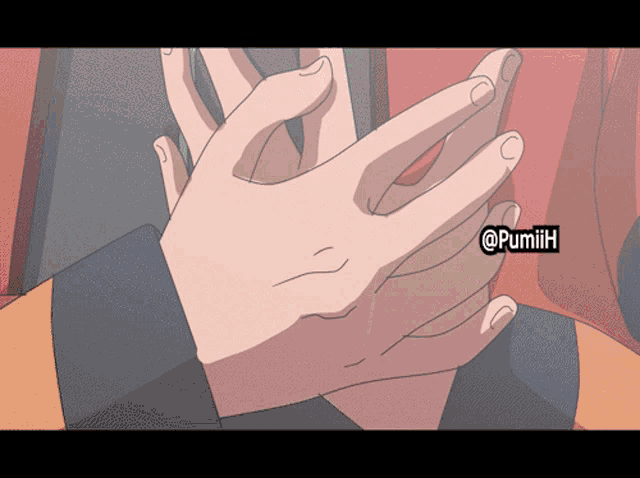 a close up of a person 's hands with a watermark that says @pumiih