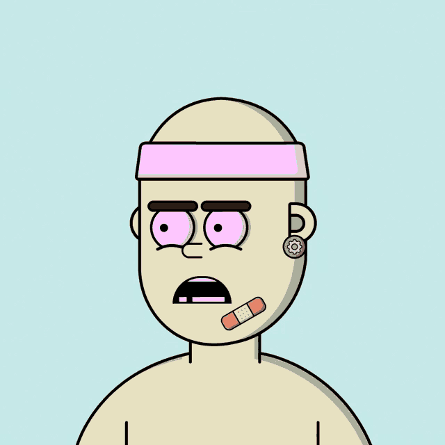 a cartoon drawing of a man with a headband that says ixxxi