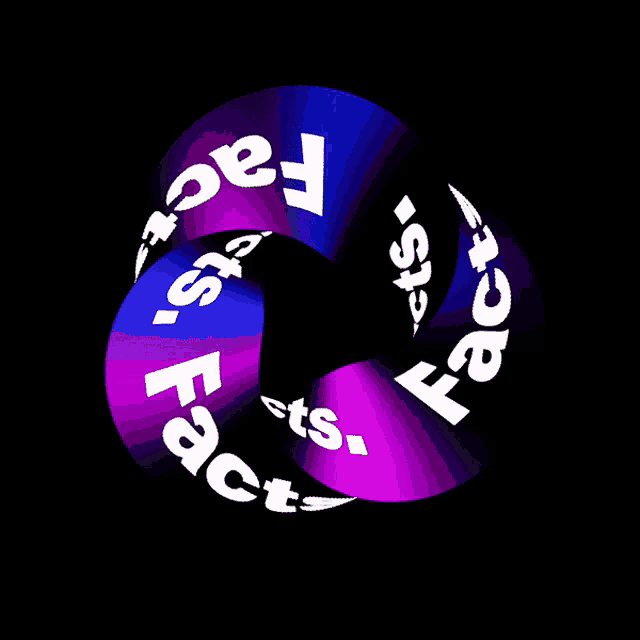a purple and blue circle with the words facts written on it