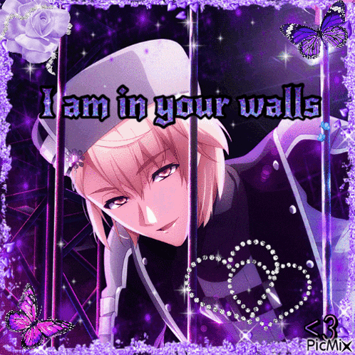 a picture of a boy with the words i am in your walls