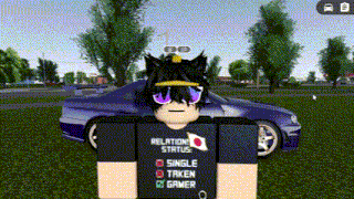 a boy wearing sunglasses and a shirt that says relationship status stands in front of a purple car