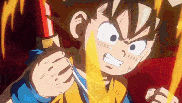 a close up of a cartoon character holding a lightning bolt