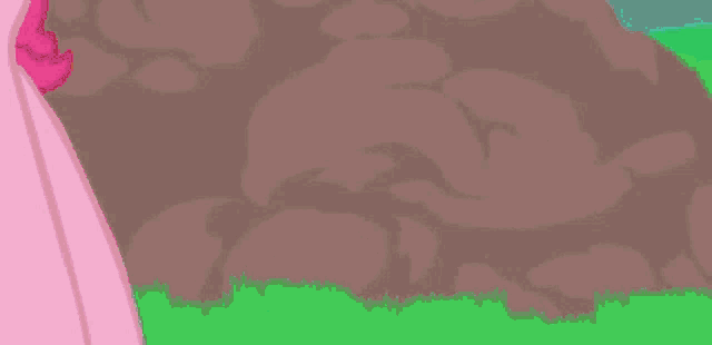 a cartoon of pinkie pie and fluttershy fighting each other in a field