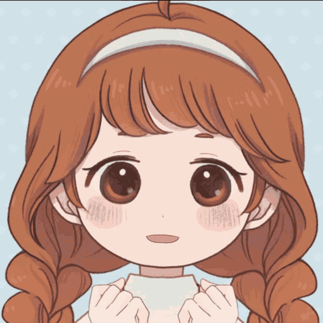 a cartoon drawing of a girl with braids
