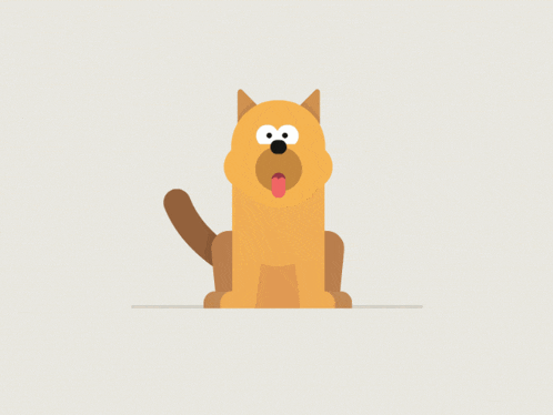 a cartoon dog with a surprised look on its face