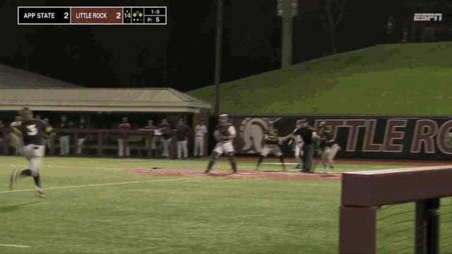 a baseball game between app state and little rock is on espn