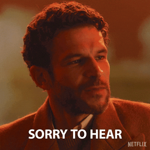 a man with a beard says sorry to hear in a netflix ad