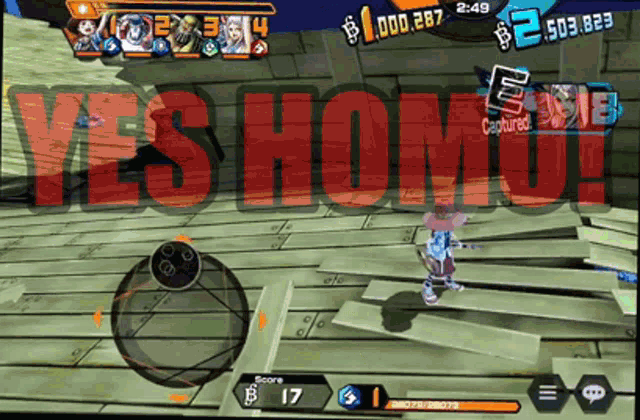 a screenshot of a video game that says yes homo on it