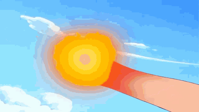a cartoon character with a hat is holding a fireball in his hand .
