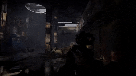 a dark room with a lot of smoke coming out of the windows