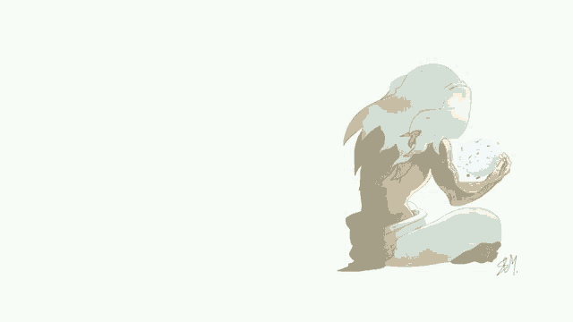 a drawing of a person holding a ball with the letters snm on the bottom right