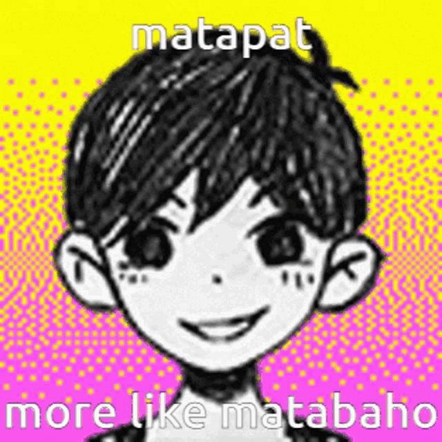a black and white drawing of a boy with the words matapat more like matabaho on it .