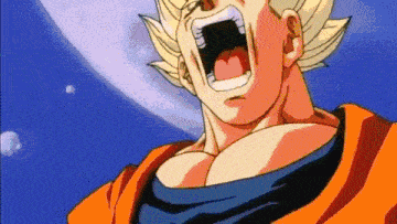 a close up of a cartoon character with his mouth open .