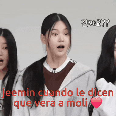 a girl says jeemin cuando le dicen que vera a moli with a heart