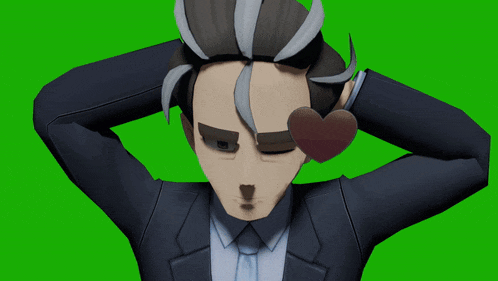 a cartoon character with a heart in his eye
