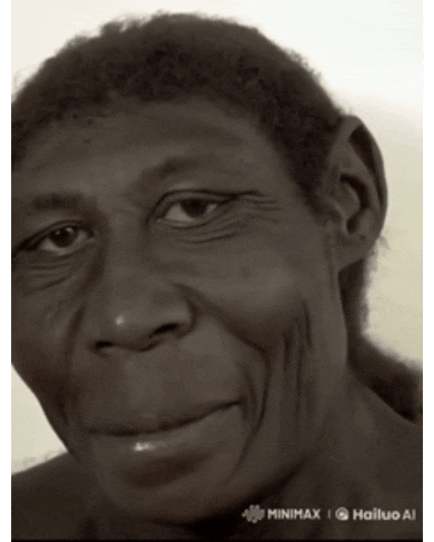 a black and white photo of a smiling man with the words minimax and hailuo ai below it