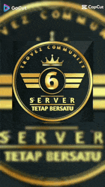 a gold coin with the number 6 on it and the words server tetap bersatu