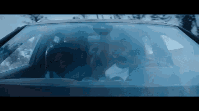 a group of people are sitting in a car looking out the window