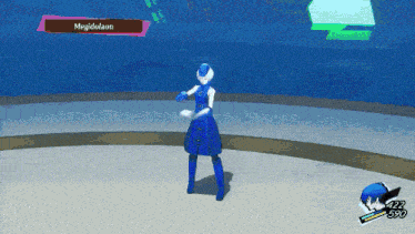 a video game shows a character named megidolavon