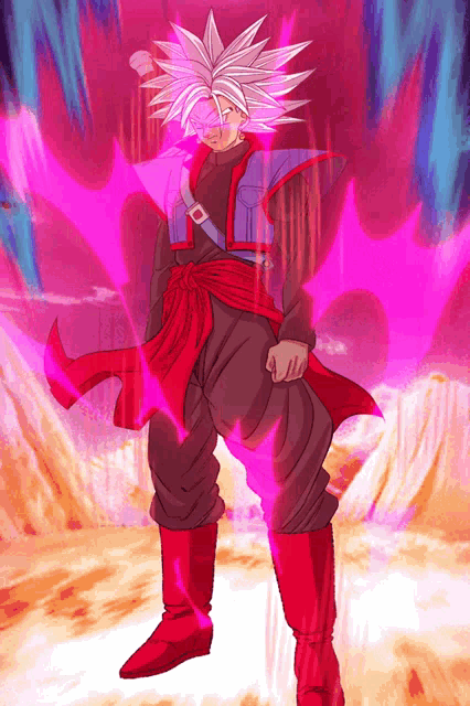 a drawing of a cartoon character with a purple aura around him