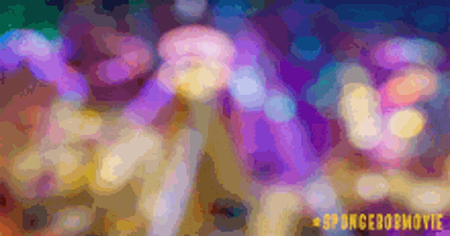 a blurred image of a spongebob movie