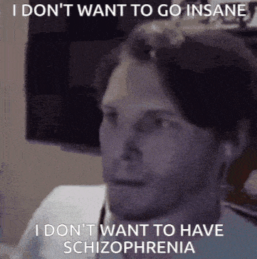 a man is saying that he does n't want to go insane and that he does n't want to have schizophrenia