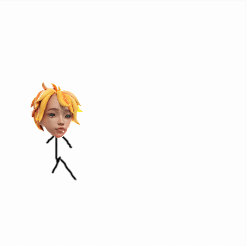a drawing of a stick figure with a thought bubble saying hi