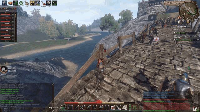 a screenshot of a video game with the word wilderness at the top of the screen