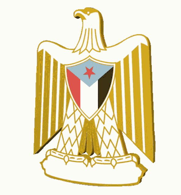 a 3d eagle with a shield and a red star on it