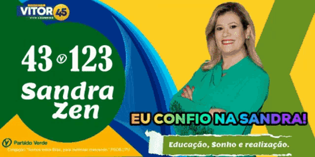 a poster for vitor 45 shows a woman in a green dress