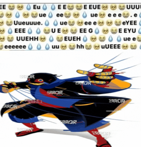 a cartoon character with error written on it
