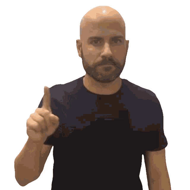 a bald man with a beard is holding a cigar