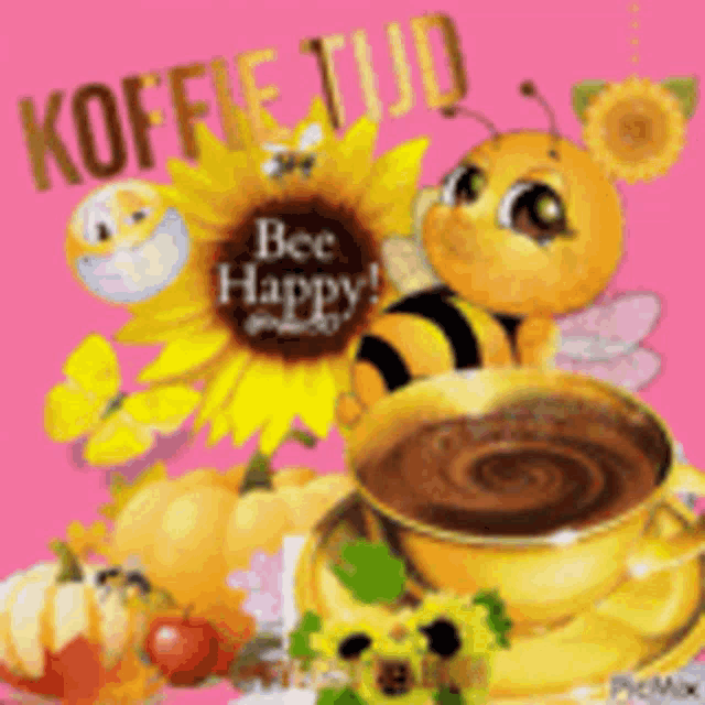 Bee Happy Coffee GIF - Bee Happy Coffee Bee GIFs