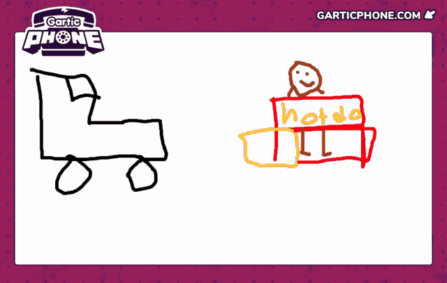 a drawing of a truck with the words gartic phone on the top