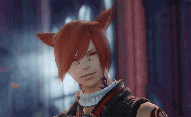 a close up of a person with red hair