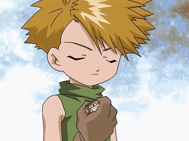 a cartoon character with a lightning bolt in his hair is holding something in his hand