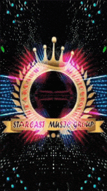 a starcast music group logo with a crown in the middle
